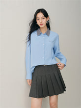 Women's Oversized Shirt with Contrast Collar